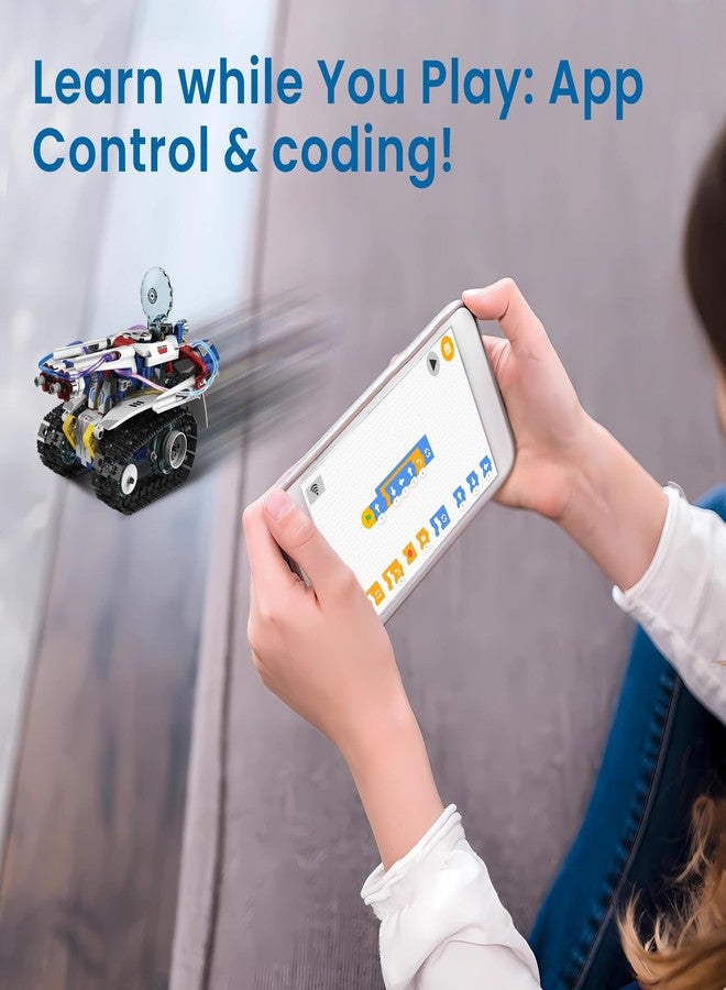 HPROMOT 5-in-1 STEM Robot Building Kit for Kids Ages 6-16, Remote & App Controlled, Rechargeable Engineering Learning DIY Coding Toy, Educational Building Blocks Gift for Girls & Boys (603 PCS) - Image 3